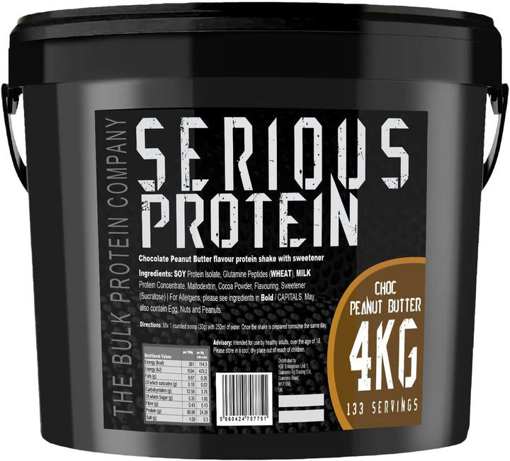 SERIOUS Protein – Protein Powder – 4Kg – Low Carb – Supports Lean Muscle Growth – Recovery Supplement -  - 133 Servings (Salted Caramel)