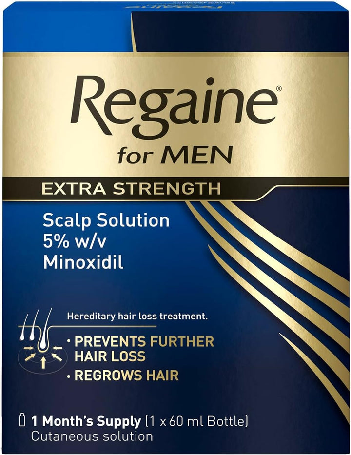 for Men 5% Minoxidil Extra Strength Scalp Solution for Hair Regrowth (3X 60Ml), Scientifically Proven to Help Stop and Reverse Hereditary Hair Loss, Revitalise Hair Follicles