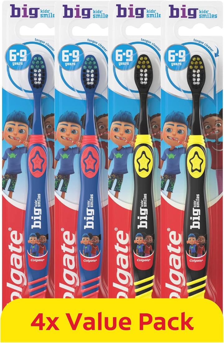 Kids Toothbrushes Multipack 3+ Years – Extra-Soft Bristles for a Gentle Clean – Non-Slip Handles for Little Hands – Colour-Indicator Bristles to Guide Toothpaste Application