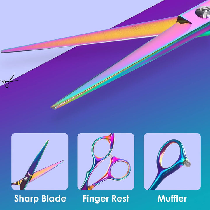 Hairdressing Scissors Thinning Scissors Set - 6.0 Inch + Presentation Case/Box + Black Comb + Thinning Hair Comb + Black Hair Clip