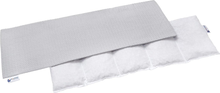 Cherry Stone Pillow 60X20Cm 800G 100% Cotton 5-Chamber Eco Natural Heat Pillow Cold Therapy Removable Pillowcase (Grid)