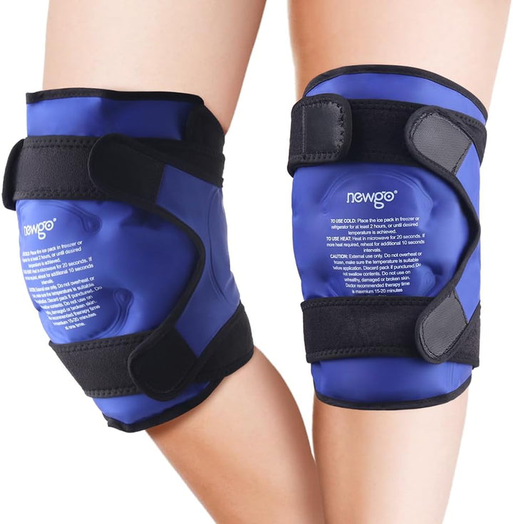 Ice Pack for Knee Replacement Surgery, Reusable Gel Cold Pack Knee Ice Pack Wrap around Entire Knee for Knee Injuries, Knee Ice Wrap for Pain Relief, Swelling, Bruises (Blue)