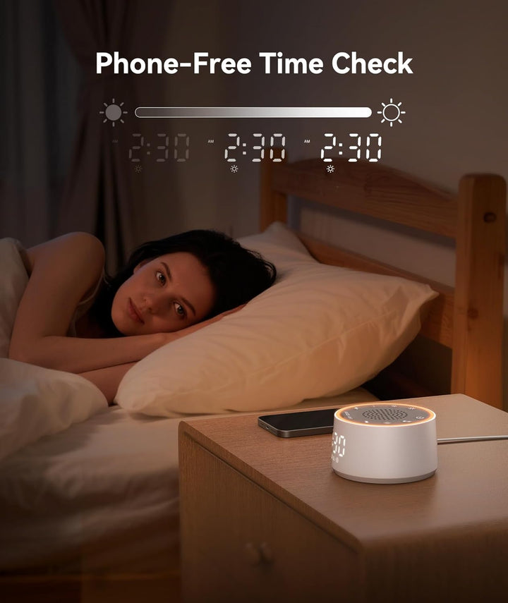 White Noise Machine - D1 Nova Sound Machine for Baby Adult, 25 Soothing Sounds, 9 Night Lights, Dimmable Display, Ideal Sleep Aid for Heavy Sleepers Bedroom