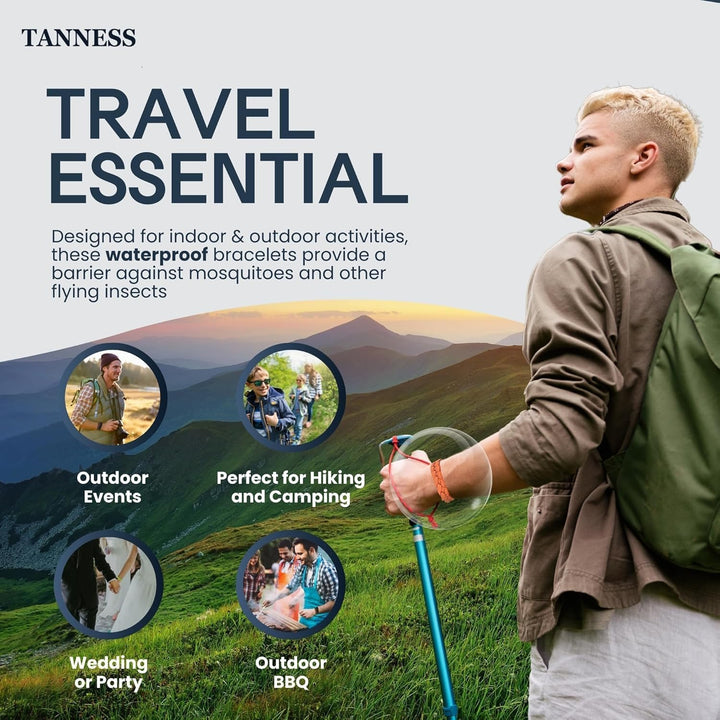 12 Pack Mosquito Repellent Bracelet - Long-Lasting Insect & Mosquito Bands, Deet-Free Insect Repellent Bracelet for Kids & Adults, Travel & Holiday Essentials for Outdoor Protection