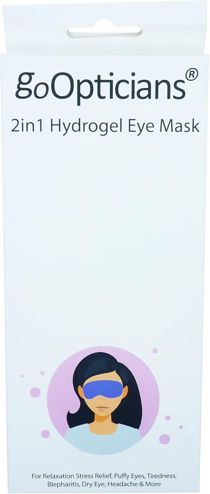 Go Opticians 2In1 Hydrogel Eye Mask Bead Hot Compress Cold Pack Therapy for Relaxation Stress Relief, Puffy Eyes, Tiredness, Blepharitis, Dry Eye, Headache & More (Blue X 1)