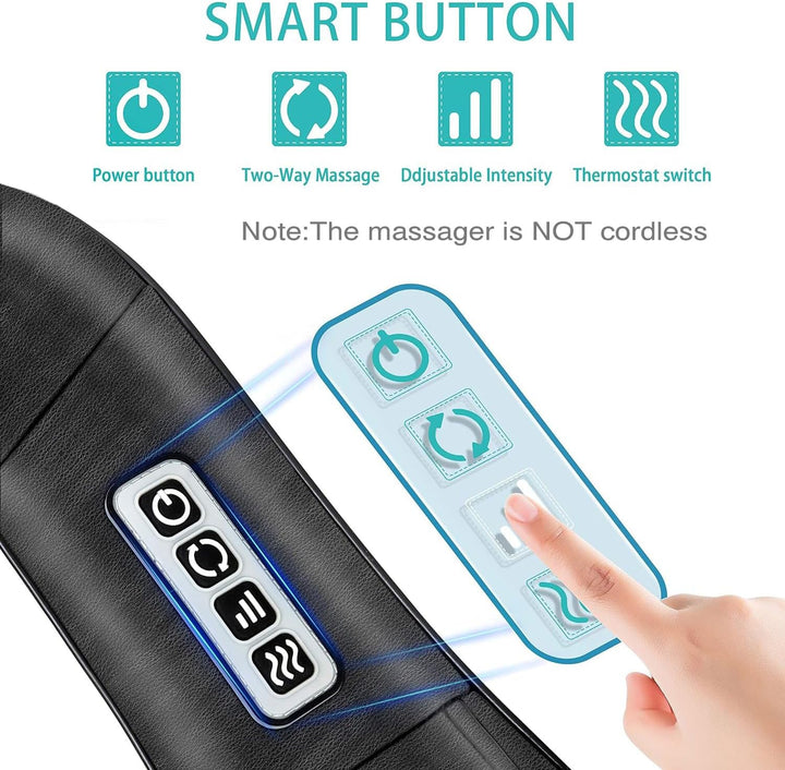 Shiatsu Neck and Shoulder Massager,  Back Massager with Heat, Deeper Tissue 4D Kneading Massage for Shoulder, Neck and Back, Use at Home, Office, Car - Birthday Gift for Women/Men/Mom/Dad