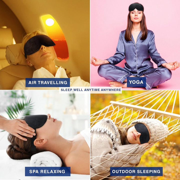 100% Blackout Eye Mask for Women & Men - Sleep Mask - Zero Eye Pressure Eye Mask for Sleeping - Eyelash & Eye Movement Friendly Sleeping Mask with Adjustable Strap - Premium Sleep Mask for Travel