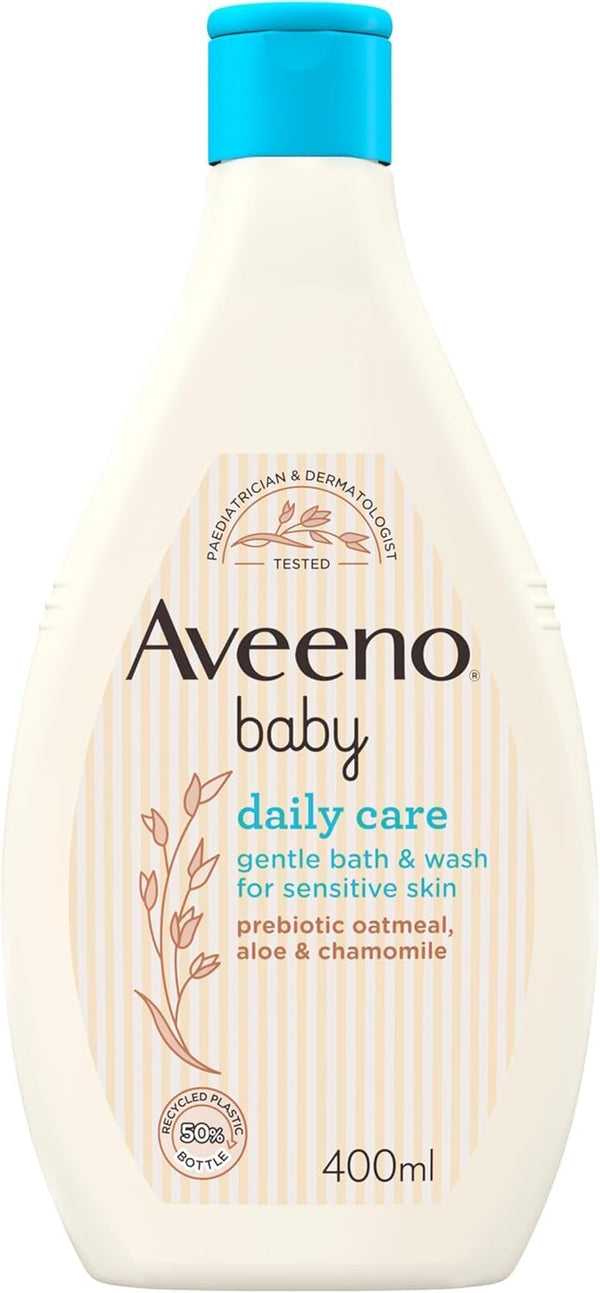 Daily Care Gentle Bath & Wash (1 X 400Ml), Tear-Free Baby Wash with Gentle Fragrance with Prebiotic Colloidal Oatmeal, Gently Cleanses & Leaves Skin Feeling Moisturised, for Sensitive Skin