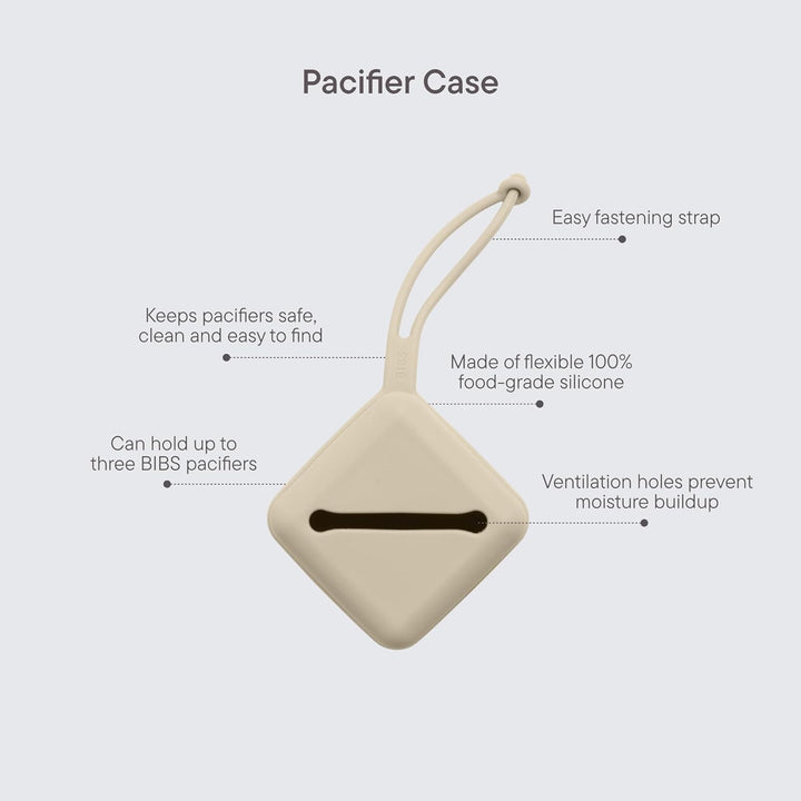 Pacifier Case with Strap, for Storing and Transporting Soothers, Can Hold up to Three Dummies, 100% BPA Free Food-Grade Material. Dark Oak