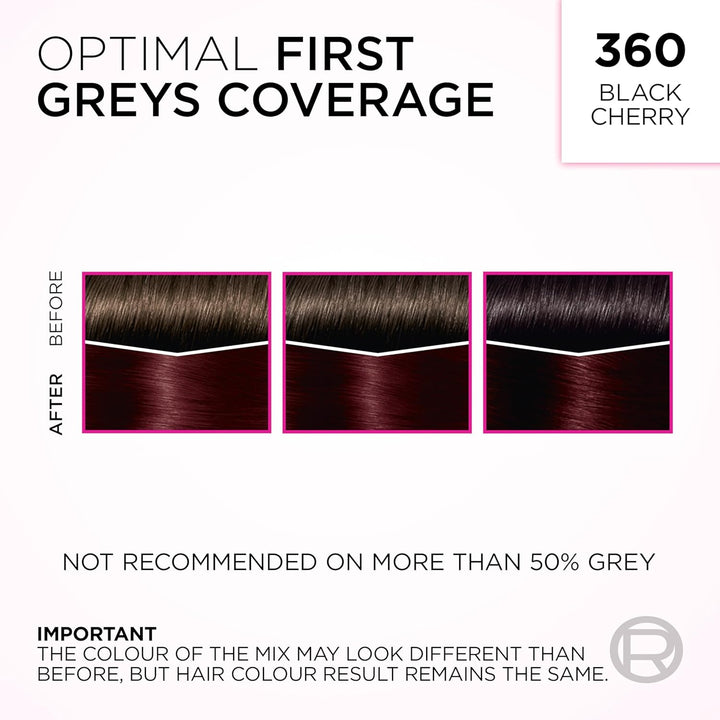 Casting Crème Gloss 360 Black Cherry: This No-Ammonia, Semi-Permanent Hair Colour Lasts 32 Washes. Enjoy up to 3X Glossier, 4X Silkier, Visibly Healthier Hair with a Luscious Black Cherry Shade.