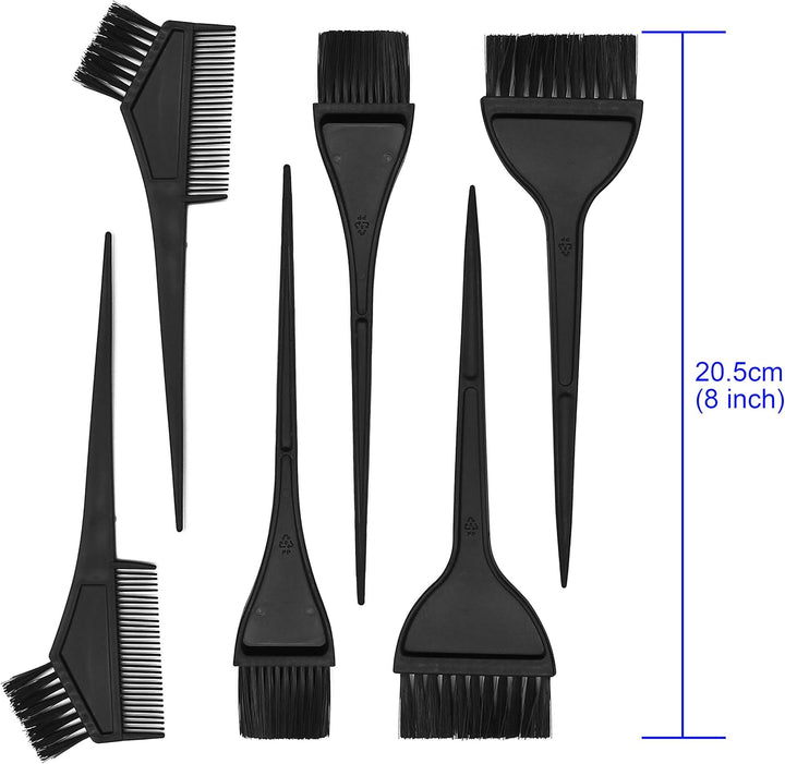 21 Pieces Hair Dye Tools, DIY Salon Hair Coloring Bleaching Tools Set Including Hair Tinting Bowl, Dye Brush, Ear Cover, Hair Highlighting Cape, Shawl, Gloves, Hair Clip Kits (21 Pcs, Black)