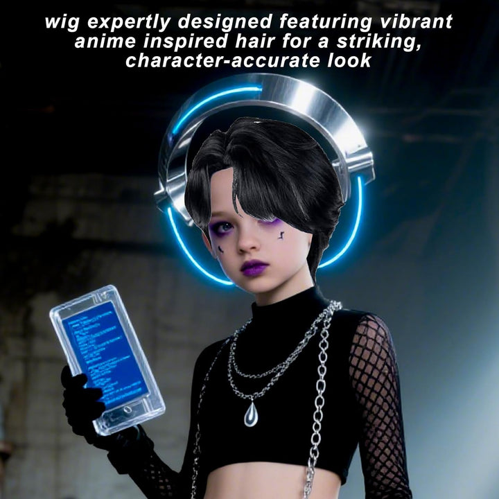 Rumi Costume Kids Wig Cosplay, Anime Mira Zoey Rumi Costume Wig, Demon Hunters Purple Braid Wigs for Kids Halloween, Carnival, Party (B)