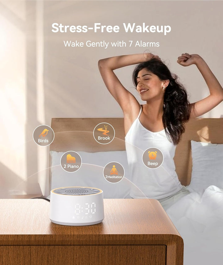 White Noise Machine - D1 Nova Sound Machine for Baby Adult, 25 Soothing Sounds, 9 Night Lights, Dimmable Display, Ideal Sleep Aid for Heavy Sleepers Bedroom