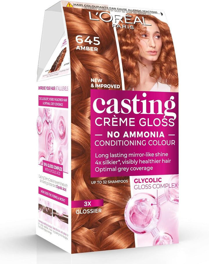 Casting Crème Gloss 600 Dark Blonde: This No-Ammonia, Semi-Permanent Hair Colour Lasts 32 Washes. Enjoy up to 3X Glossier, 4X Silkier, Visibly Healthier Hair with a Luminous Dark Blonde.