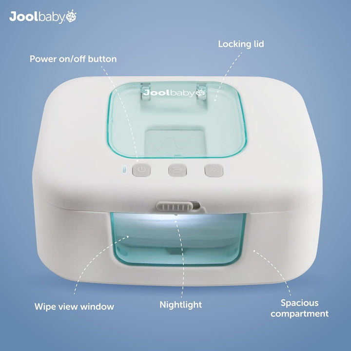 Tinybums Baby Wipe Warmer & Dispenser with LED Changing Light & On/Off Switch (Aqua) - Jool Baby