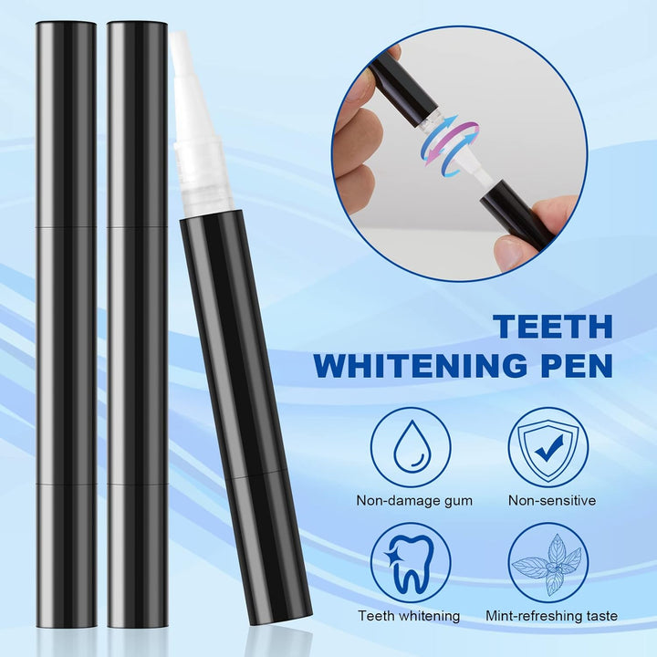 LED Teeth Whitening Kit with Dual Red Blue Light Tray & Bleaching Gel Pen - Professional Tooth Whitener for Effectively Removing Coffee, Wine, Smoking Stains for Whiter Teeth at Home