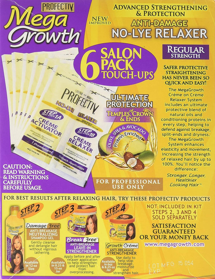 Mega Growth anti Damage No Lye Hair Relaxer Regular Strength 6 Touch Up