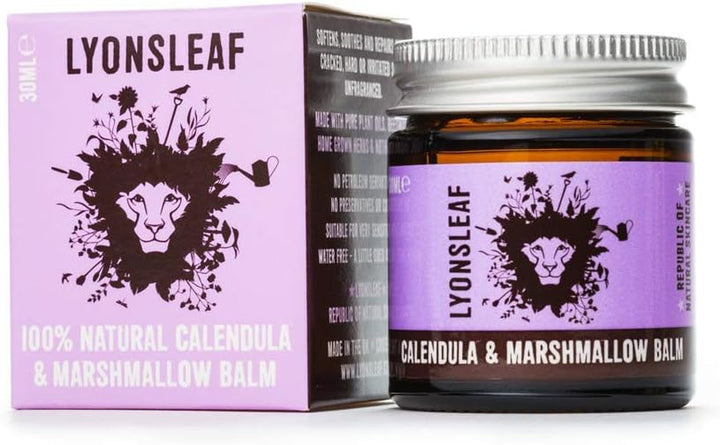 Calendula and Marshmallow Balm - 100% Natural Calendula Cream with Marshmallow Root - for Eczema, Psoriasis, Dry, Cracked, Rough, Hard or Irritated Skin 30Ml