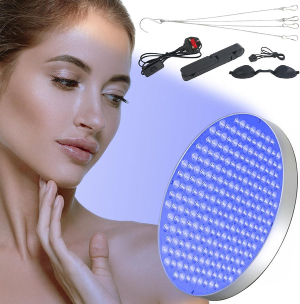 Tanning Lamp Solarium for Home,50W Face and Body Sunlamp with 250Pcs Leds & Hook,Sun Lamp Home Solarium (Silver)