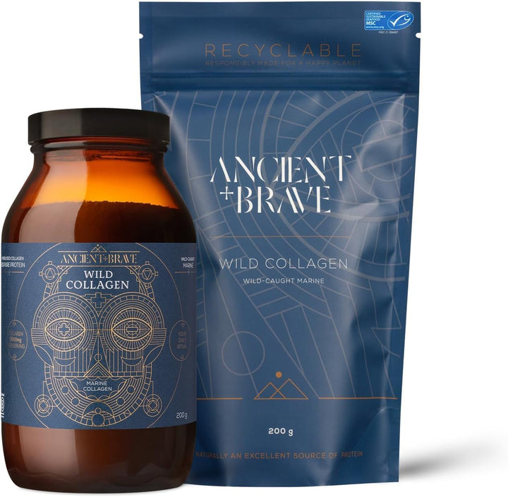 Wild Collagen Powder 200G - Pure Hydrolyzed Marine Collagen Peptides Supplement (Fish) - Best Collagen Powder for Women - High Protein, Fasting Friendly - 30 Day Supply