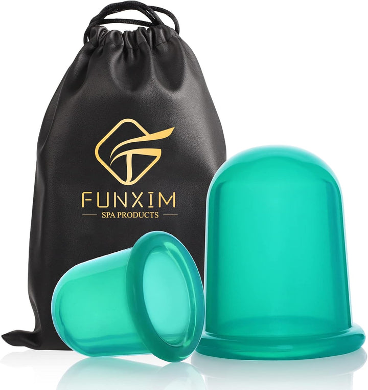 Silicone Cupping Therapy Set, anti Cellulite Cup, Vacuum Massage Cup Kit Body Cup Set Health Beauty Care, 2 Pcs (Large & Medium) with Gift Bag