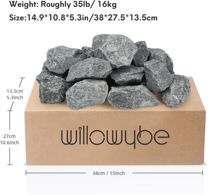 Sauna Stone Rock Grade A+ Roughly 35Lb/16Kg, Sauna Accessory