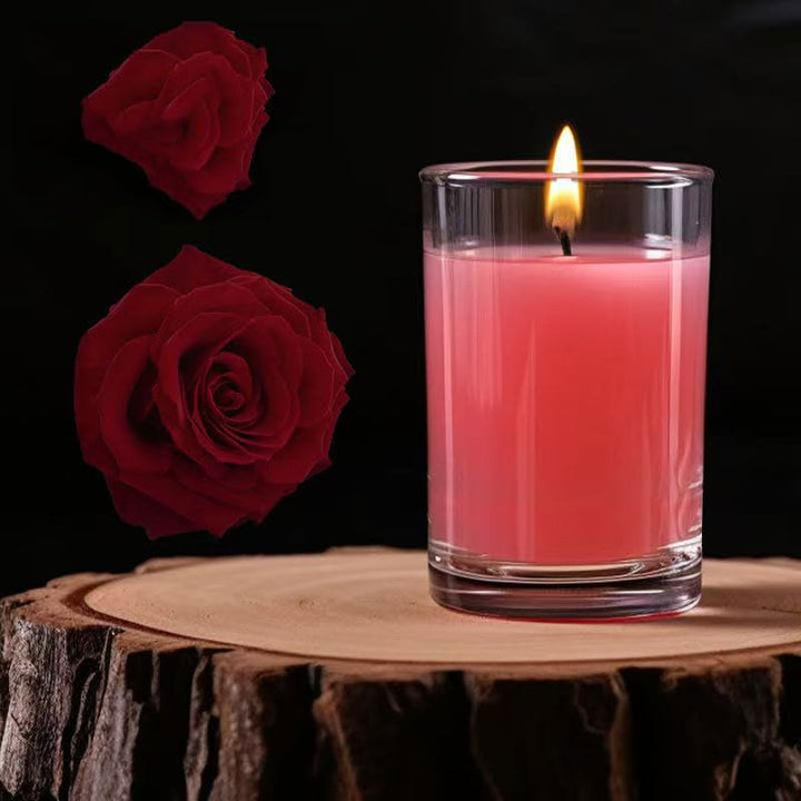 2 Pcs/Set Cup Packaged Aromatherapy Candle,45-50 Degree Low-Temperature Candle, Smoke-Free Cotton Core, Suitable for Weddings, Home Decoration and Spa Centers (Pink - Rose Fragrance)