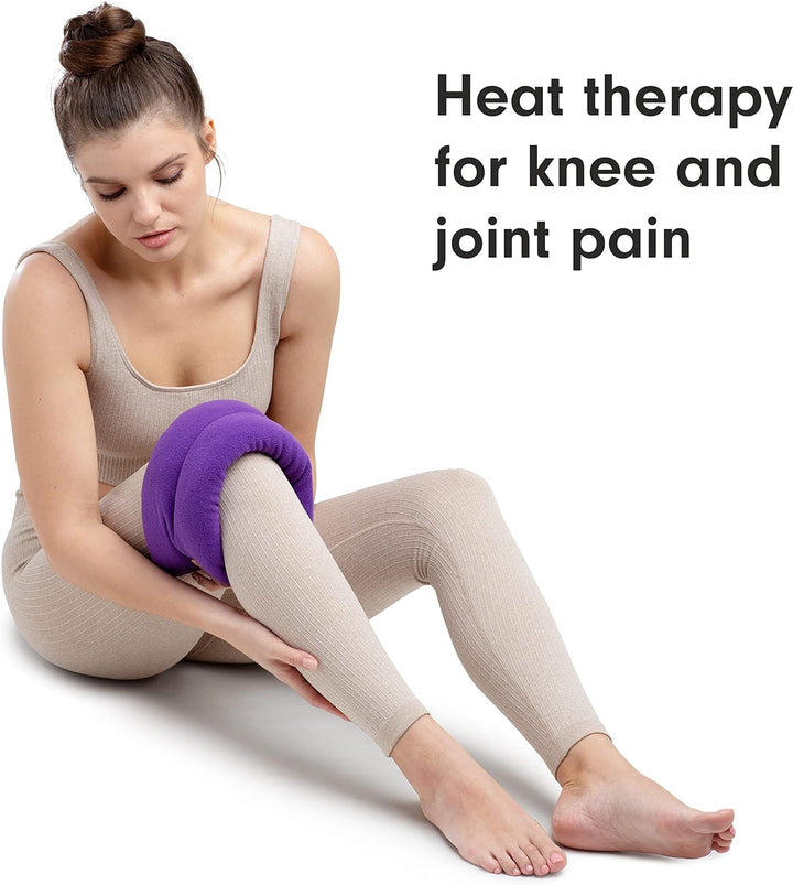 Lavender Body Wrap Wheat Bags Microwavable - Microwave Heat Pad for Joint & Muscle Pain Relief, Neck and Shoulder Pain, Menstrual Pain, Stress - Reusable Hot & Cold Heat Pack - Purple Fleece