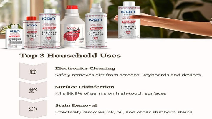 Isopropyl Rubbing Alcohol 99.9% First Aid Antiseptic Disinfectant 100Ml