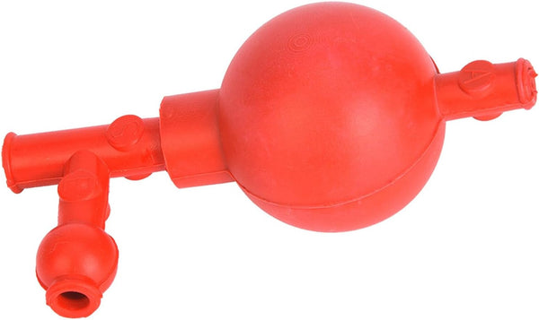 Quantitative Pipette Filling Suction Bulb in Red, with 3 Openings for Easy Liquid Sampling, Ideal for Laboratory Professionals