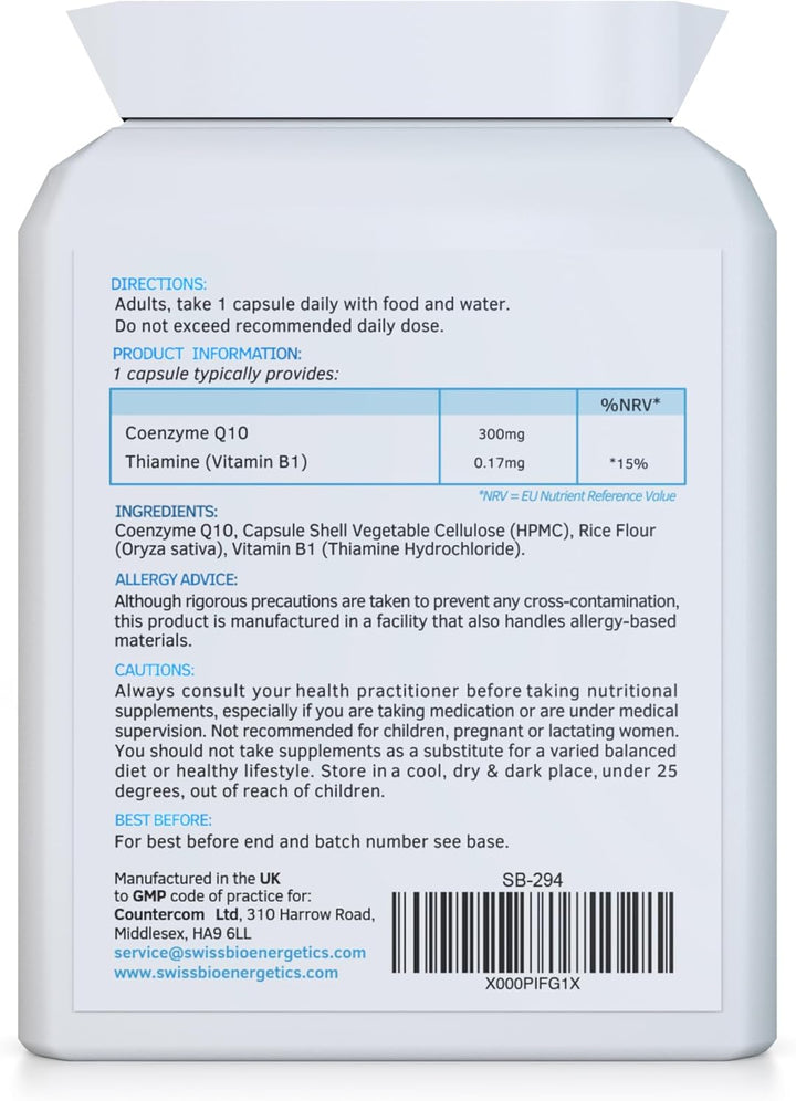 Co Enzyme Q10 Coq10 300Mg 60 Capsules - Superior Naturally Fermented Trans Form