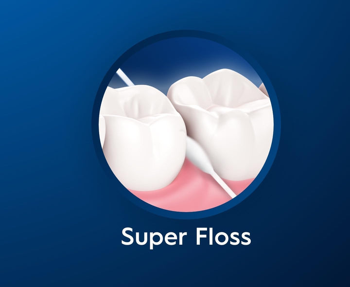 3 X Super Waxed Dental Floss 50 Strands Braces Bridge Wide Space Oral Teeth