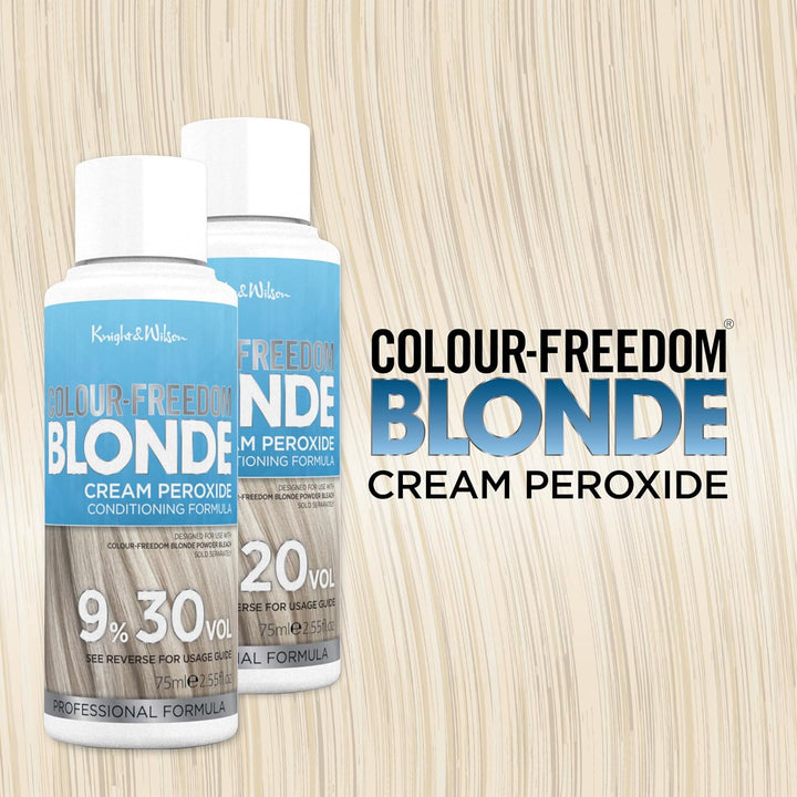 Colour Freedom Blonde Developer 9% 30 VOL. Permanent Lightening High Lift Cream Developer for Use with Colour Freedom Ultra Lifting Powder Bleach. 75Ml