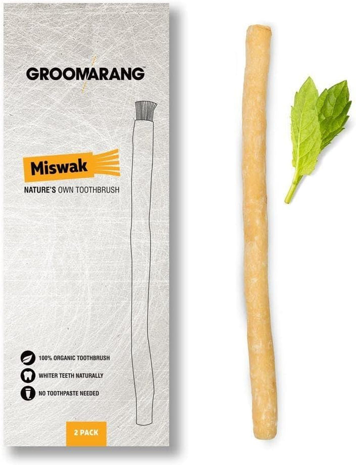 Miswak Stick X6 - Natural Chewable Wooden Toothbrushes | Organic Teeth Cleaning & Fresh Breath | Made from Salvadora Persica | Eco-Friendly, Biodegradable
