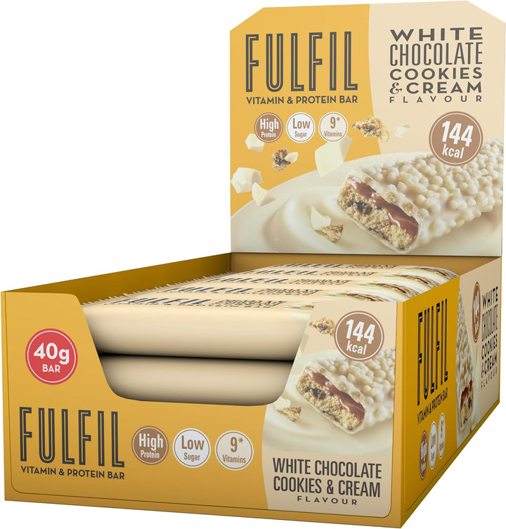 Vitamin and Protein Bars (15 X 40G Bars) — Chocolate Hazelnut Whip Flavour — 14G High Protein, 9 Vitamins, Low Sugar