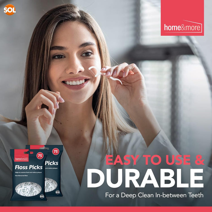 150Pk Floss Picks, Non-Flavoured Human Dental Flossers Stick, Plastic Harps Toothpick for Fast Cleaning, Remove Food, Reduce Plaque with Smooth Glide, Fine Tooth Flossing for Sensitive Gums