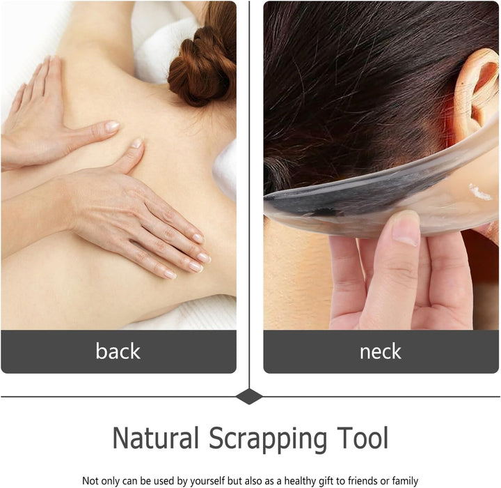 Natural Thickened Buffalo Horn Guasha Board Ergonomic Scraping Massage Tool for Body and Face Relief Portable Gua Sha Plate with Smooth Polished Surface