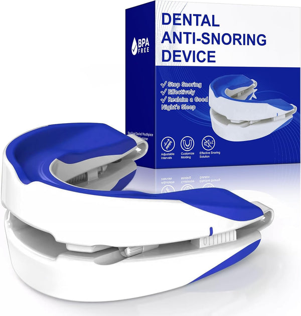 Anti Snoring Devices for Sleep,Adjustable anti Snoring Device Mouth Guard,Sleeping Snore Stopper Mouthpiece,Anti Snore Mouthpiece Device Stop Snoring Aids for Women Men (Blue)