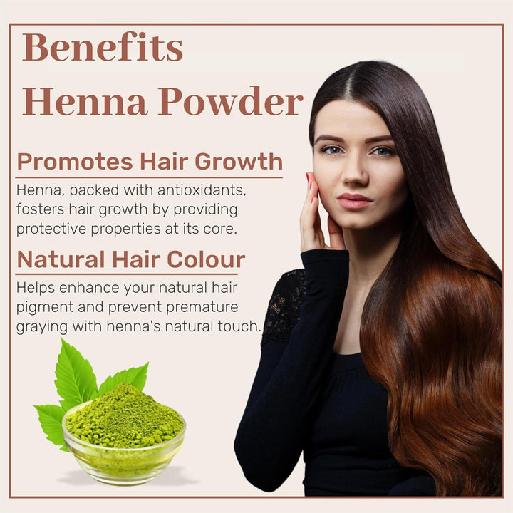 Pure Henna Powder - 500G Pack | Natural Hair Color, Triple Sifted Rajasthani Henna, PPD Free
