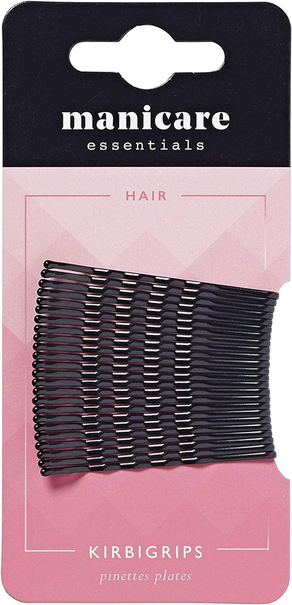 24 Kirbigrips Black 5Cm, Waved Bobby Pins, Grips for Holding Hair in Place, Styling, Buns, Updo’S, Strong, Secure, Durable, Suitable for All Hair Types and Lengths, Hairdressing Salon