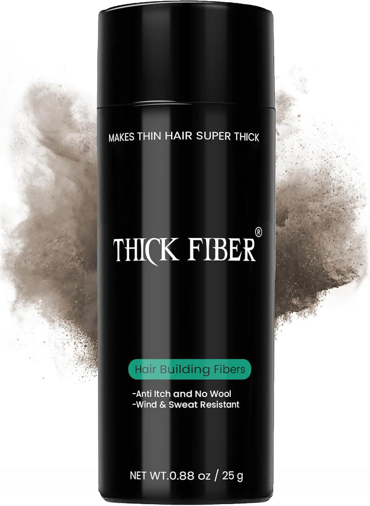 Hair Fibres (Pack of 1, BLACK) | Powder for Thinning 25G Bottle Makes Thin Look Thicker in Seconds with Loss Concealer Women & Men