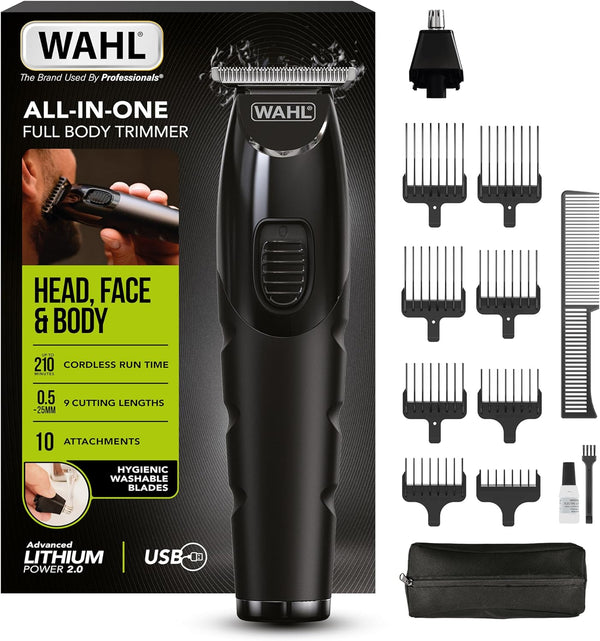 All-In-One Full Body Trimmer for Men – Cordless Rechargeable Beard, Hair & Body Grooming Kit with Hygienic Washable Blades, Lithium Battery, 210 Minute Runtime, 0.2Mm - 25Mm, Quick Charge