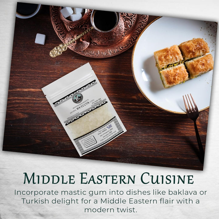 Organic Mastiha Chios 25G – 100% Natural Gluten-Free, Sugar-Free Greek Mastic Chewing Gum, Vegan Mastiha Tears for Kitchen Use, Pure Mastic from Greek Farmers