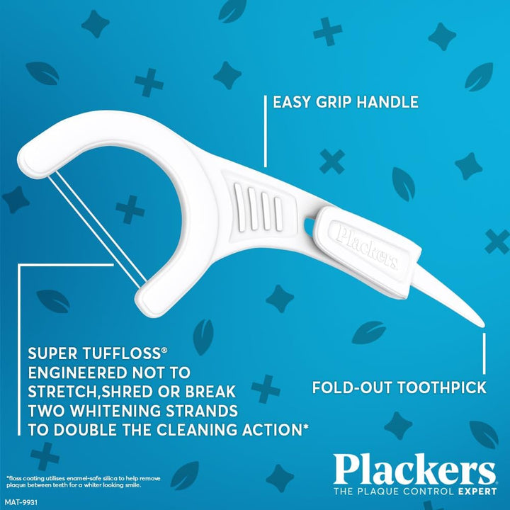 Eco Twin Line Flossers, Dental Flossers, Double Cleaning Action, Two Floss Threads, the Easy Way to Floss, Folding-Out Toothpick, Recycled Plastic Handle