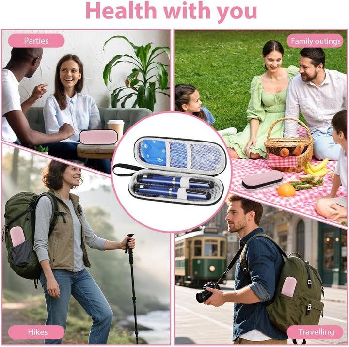 Insulin Cooler Travel Case, Medicine Cooler for Travel Insulin Case with 2 Ice Pack, Diabetic Supplies Insulin Pen Case, Diabetic Small Storage Travel Pack, Portable Insulin Travel Case