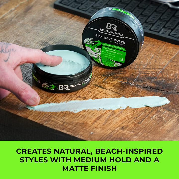Sea Salt Paste for Men, 120Ml | Medium Hold with Beachy Texture | Matte Finish, Natural Volume & Lightweight Styling Wax | Water-Based, Easy to Wash Out