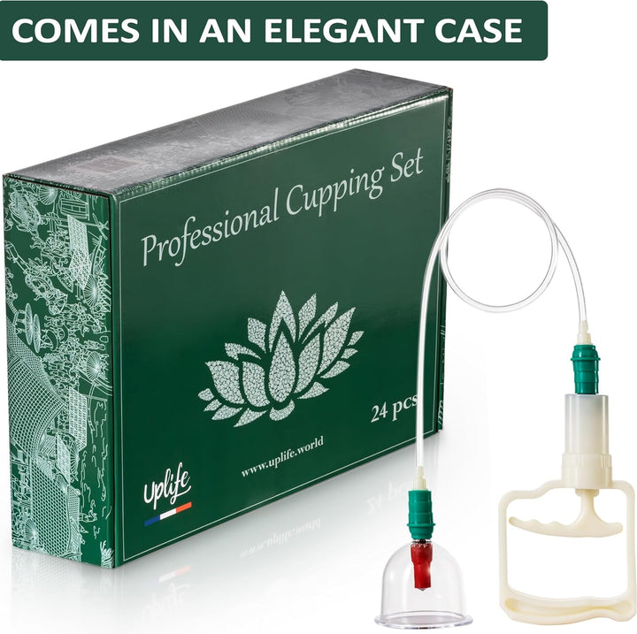 Cupping Therapy Set - 24 Suction Cups for Body, Muscle, Neck and Back Pain Relief - anti Cellulite Massage Hijama Kit