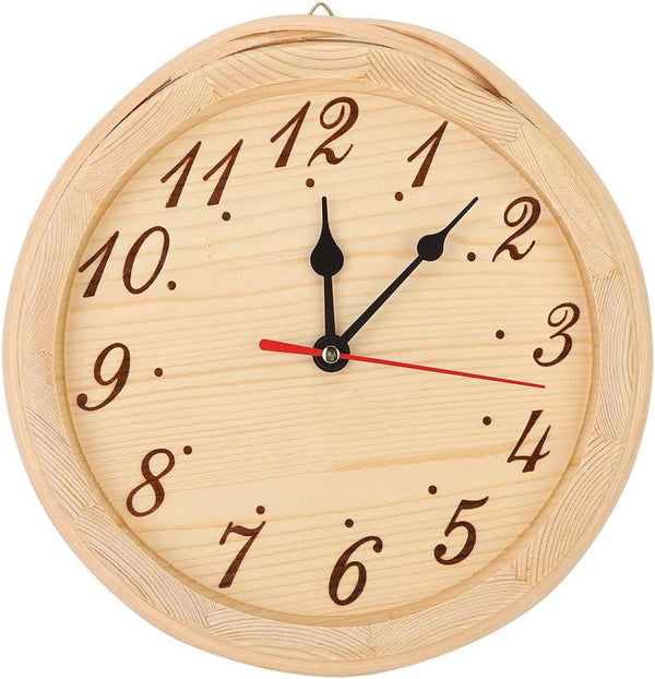 Wood Sauna Clock, Number Type Sauna Clock Simple Style Sauna Timer Clock Decoration Ornament for Sauna Room Home Bedroom