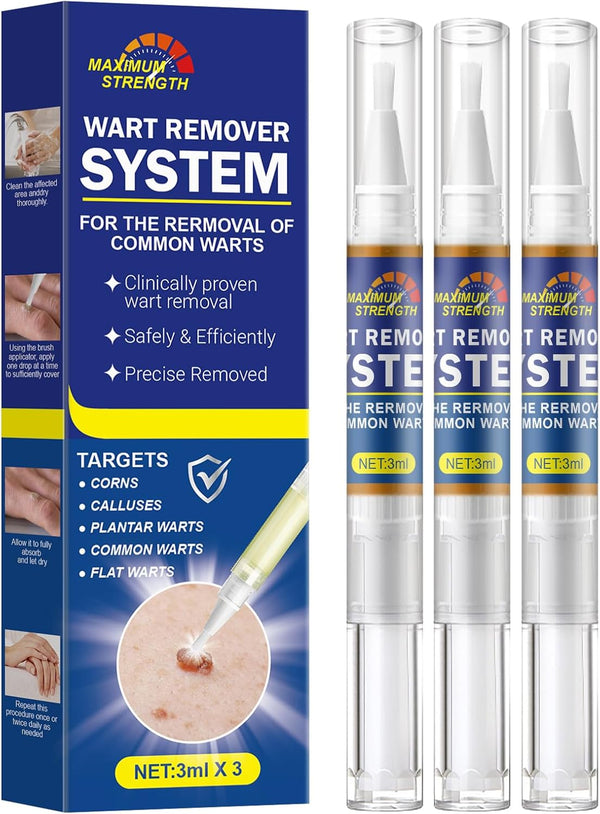 3Pcs Skin Tag Removal Kit, Wart Removal Pen 4ML, Effectively Targets Skin Tags, Mole, Calluses on Body (3)