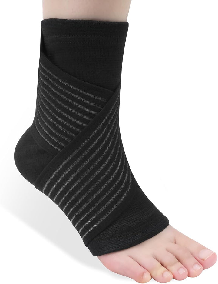 Ankle Brace, 2 Pack Ankle Support for Ligament Damage and Sprained Ankle, Achilles Tendonitis Support, Plantar Fasciitis Support Strap for Heel Pain Relief, Ankle Support Brace for Women & Men